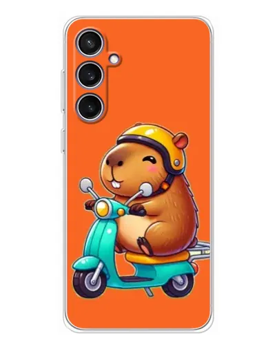 Чехол для Samsung Galaxy S24 FE с картинкой «Капибара на скутере» Чехол для Samsung Galaxy S24 FE с картинкой «Капибара на скутере»