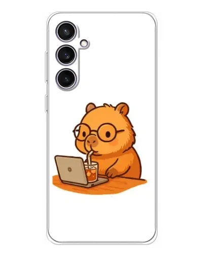 Чехол для Samsung Galaxy S24 FE с картинкой «Капибара с ноутбуком» Чехол для Samsung Galaxy S24 FE с картинкой «Капибара с ноутбуком»