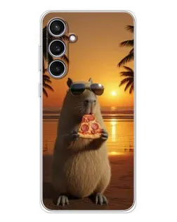 Чехол для Samsung Galaxy S24 FE с картинкой «Капибара с пиццей» Чехол для Samsung Galaxy S24 FE с картинкой «Капибара с пиццей»