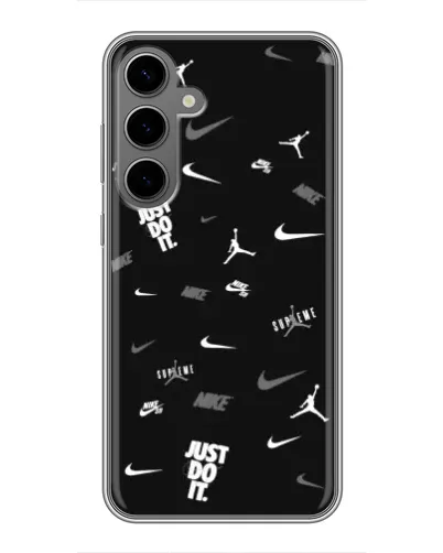 Чехол для Samsung Galaxy S24 Plus с картинкой «Nike Black Pattern» Чехол для Samsung Galaxy S24 Plus с картинкой «Nike Black Pattern»