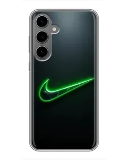 Чехол для Samsung Galaxy S24 Plus с картинкой «Неоновый контур Nike»