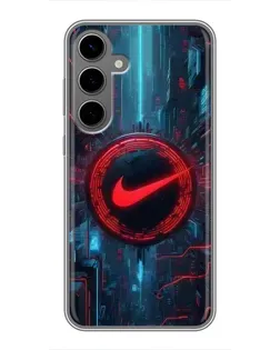 Чехол для Samsung Galaxy S24 Plus с картинкой «Техногенный стиль Nike» Чехол для Samsung Galaxy S24 Plus с картинкой «Техногенный стиль Nike»