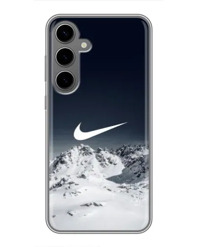 Чехол для Samsung Galaxy S24 Plus с картинкой «Nike — зимние горы» Чехол для Samsung Galaxy S24 Plus с картинкой «Nike — зимние горы»