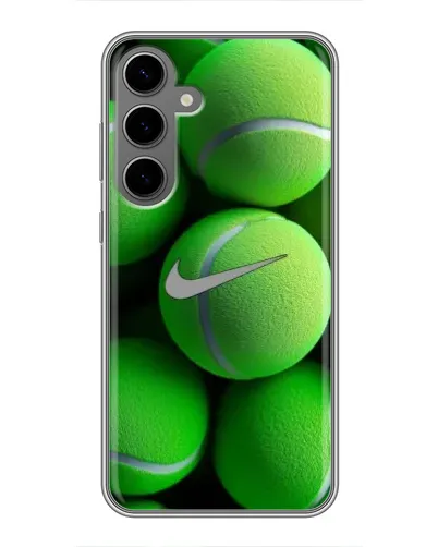 Чехол для Samsung Galaxy S24 Plus с картинкой «Теннисные мячи Найк» Чехол для Samsung Galaxy S24 Plus с картинкой «Теннисные мячи Найк»
