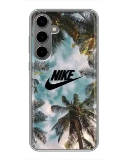 Чехол для Samsung Galaxy S24 Plus с картинкой «Тропический принт Nike» Чехол для Samsung Galaxy S24 Plus с картинкой «Тропический принт Nike»