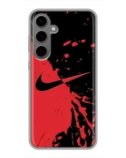 Чехол для Samsung Galaxy S24 Plus с картинкой «Красные брызги Nike» Чехол для Samsung Galaxy S24 Plus с картинкой «Красные брызги Nike»