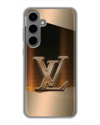 Чехол для Samsung Galaxy S24 Plus с картинкой «LV — золотое сияние»