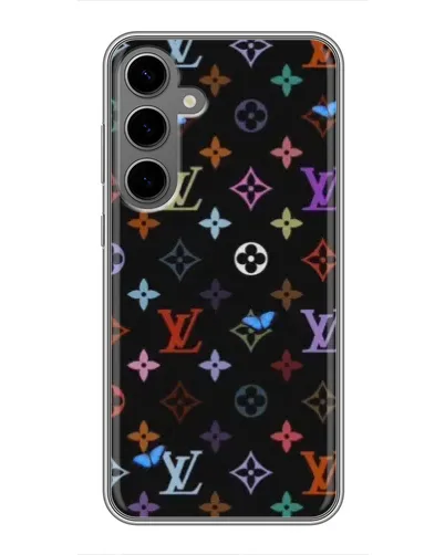 Чехол для Samsung Galaxy S24 Plus с картинкой «Цветная монограмма LV»