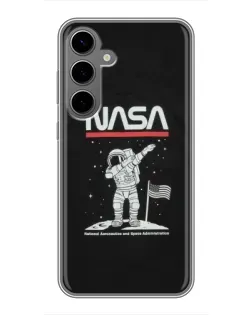 Чохол для Samsung Galaxy S24 Plus з картинкою «NASA — крокуємо по Місяцю» Чохол для Samsung Galaxy S24 Plus з картинкою «NASA — крокуємо по Місяцю»
