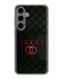 Чехол для Samsung Galaxy S24 Plus с картинкой «Gucci — стеганый черный»