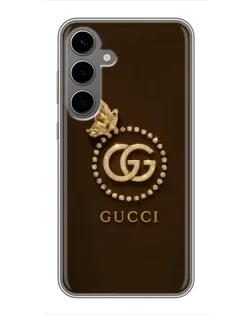Чехол для Samsung Galaxy S24 Plus с картинкой «Gucci — золотая бабочка»