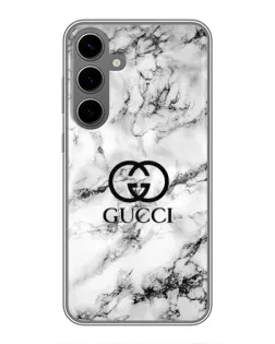 Чехол для Samsung Galaxy S24 Plus с картинкой «Gucci — мраморный шик»