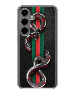 Чехол для Samsung Galaxy S24 Plus с картинкой «Gucci — змея на полосе»