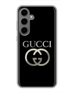 Чехол для Samsung Galaxy S24 Plus с картинкой «Gucci — золото на черном»