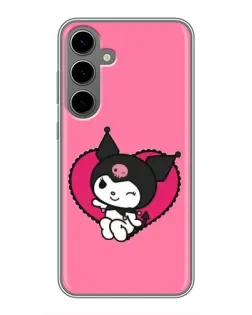 Чехол для Samsung Galaxy S24 Plus с картинкой «Kuromi — любовь в сердце»