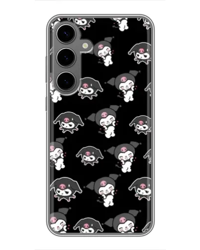Чехол для Samsung Galaxy S24 Plus с картинкой «Черный паттерн Kuromi» Чехол для Samsung Galaxy S24 Plus с картинкой «Черный паттерн Kuromi»