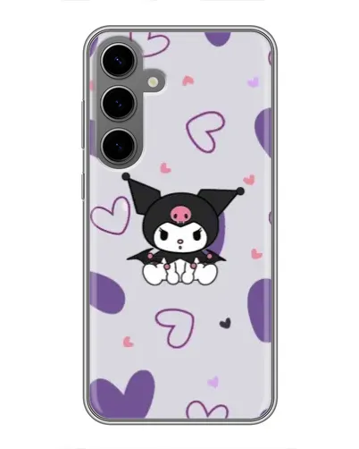 Чехол для Samsung Galaxy S24 Plus с картинкой «Kuromi и лавандовые сердца» Чехол для Samsung Galaxy S24 Plus с картинкой «Kuromi и лавандовые сердца»