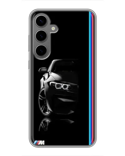 Чехол для Samsung Galaxy S24 Plus с картинкой «Силуэт BMW в темноте»
