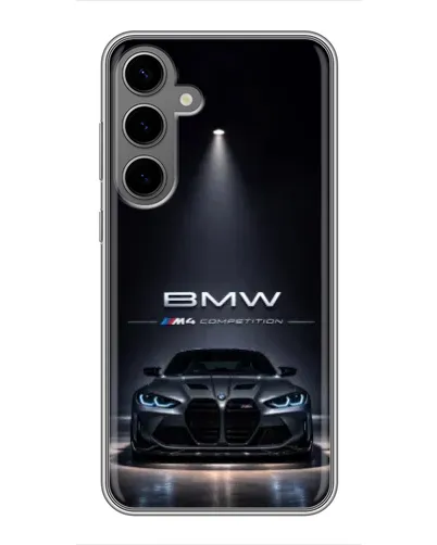 Чехол для Samsung Galaxy S24 Plus с картинкой «BMW сквозь ночной город» Чехол для Samsung Galaxy S24 Plus с картинкой «BMW сквозь ночной город»