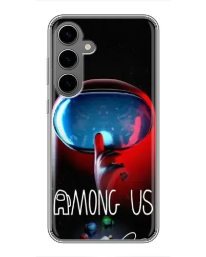 Чехол для Samsung Galaxy S24 Plus с картинкой «Красный импостер — макро»