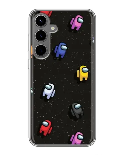 Чехол для Samsung Galaxy S24 Plus с картинкой «Космический паттерн Among Us»