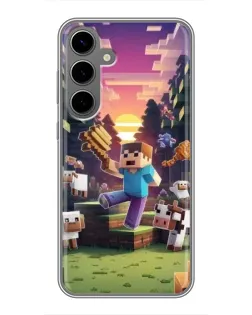 Чехол для Samsung Galaxy S24 Plus с картинкой «Стив на ферме»