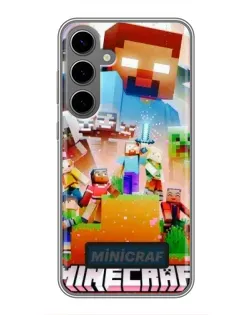 Чехол для Samsung Galaxy S24 Plus с картинкой «Minecraft герои игры»