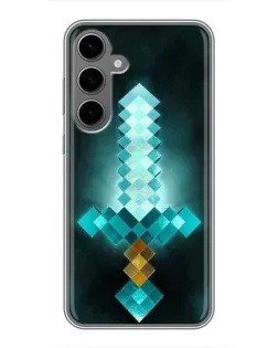 Чехол для Samsung Galaxy S24 Plus с картинкой «Алмазный меч неон»