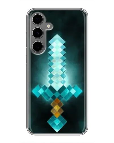 Чехол для Samsung Galaxy S24 Plus с картинкой «Алмазный меч неон» Чехол для Samsung Galaxy S24 Plus с картинкой «Алмазный меч неон»