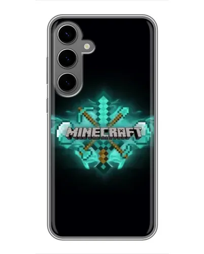 Чехол для Samsung Galaxy S24 Plus с картинкой «Minecraft Diamond лого» Чехол для Samsung Galaxy S24 Plus с картинкой «Minecraft Diamond лого»