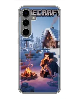 Чехол для Samsung Galaxy S24 Plus с картинкой «Зимний Minecraft»