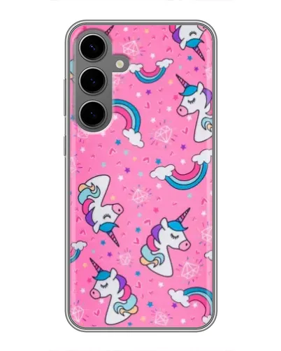Чехол для Samsung Galaxy S24 Plus с картинкой «Unicorn паттерн розовый» Чехол для Samsung Galaxy S24 Plus с картинкой «Unicorn паттерн розовый»