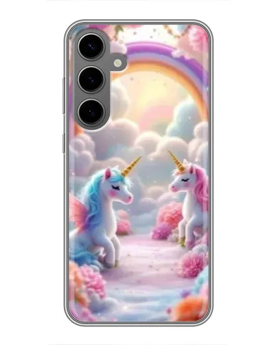 Чехол для Samsung Galaxy S24 Plus с картинкой «Радуга и единороги» Чехол для Samsung Galaxy S24 Plus с картинкой «Радуга и единороги»