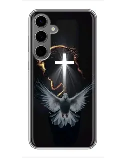 Чехол для Samsung Galaxy S24 Plus с картинкой «Голубь и Свет»