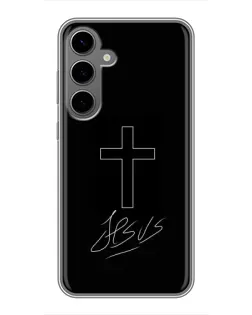 Чехол для Samsung Galaxy S24 Plus с картинкой «Графический крест Jesus» Чехол для Samsung Galaxy S24 Plus с картинкой «Графический крест Jesus»