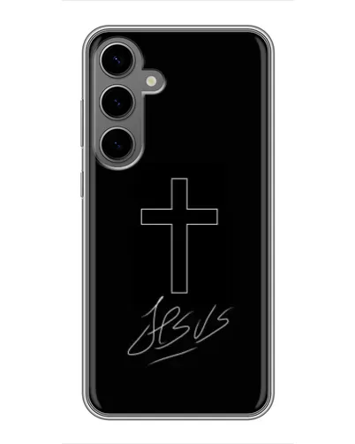 Чехол для Samsung Galaxy S24 Plus с картинкой «Графический крест Jesus» Чехол для Samsung Galaxy S24 Plus с картинкой «Графический крест Jesus»