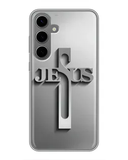 Чехол для Samsung Galaxy S24 Plus с картинкой «Металлический крест Jesus» Чехол для Samsung Galaxy S24 Plus с картинкой «Металлический крест Jesus»