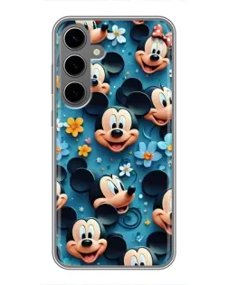 Чехол для Samsung Galaxy S24 Plus с картинкой «Паттерн Микки и Минни»