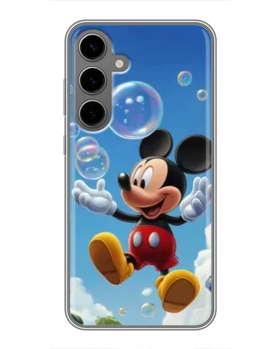Чехол для Samsung Galaxy S24 Plus с картинкой «Mickey и мыльные пузыри»