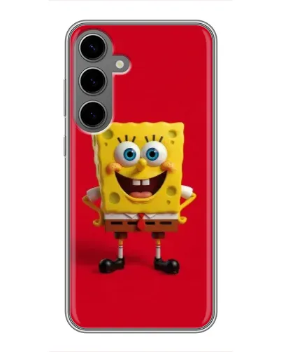Чехол для Samsung Galaxy S24 Plus с картинкой «Спанч Боб на красном»