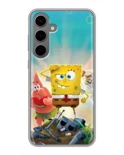 Чехол для Samsung Galaxy S24 Plus с картинкой «Спанч Боб победитель»