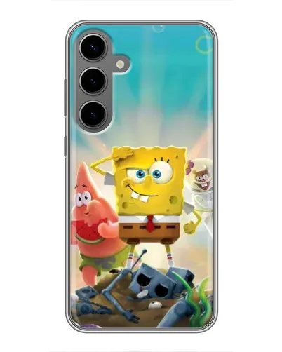 Чехол для Samsung Galaxy S24 Plus с картинкой «Спанч Боб победитель»