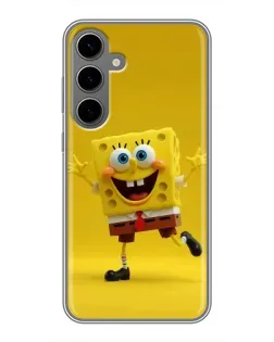 Чехол для Samsung Galaxy S24 Plus с картинкой «Позитивный Губка Боб»