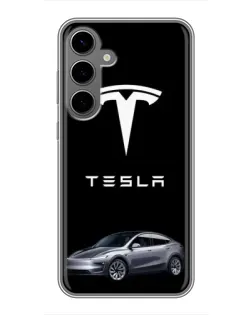 Чехол для Samsung Galaxy S24 Plus с картинкой «Tesla Model Y» Чехол для Samsung Galaxy S24 Plus с картинкой «Tesla Model Y»