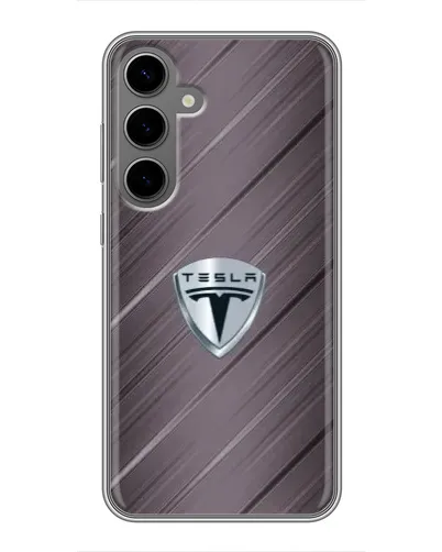 Чехол для Samsung Galaxy S24 Plus с картинкой «Металлическая текстура Tesla» Чехол для Samsung Galaxy S24 Plus с картинкой «Металлическая текстура Tesla»