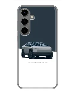 Чехол для Samsung Galaxy S24 Plus с картинкой «Серебристый Cybertruck Tesla» Чехол для Samsung Galaxy S24 Plus с картинкой «Серебристый Cybertruck Tesla»