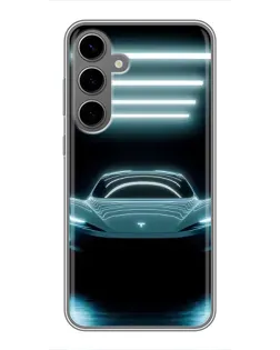 Чехол для Samsung Galaxy S24 Plus с картинкой «Tesla в неоне» Чехол для Samsung Galaxy S24 Plus с картинкой «Tesla в неоне»