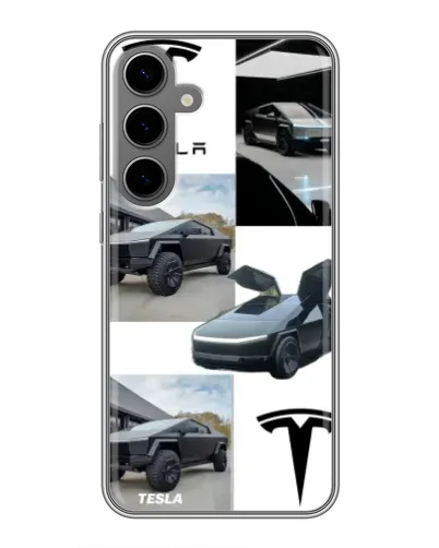 Чехол для Samsung Galaxy S24 Plus с картинкой «Коллаж Cybertruck Tesla» Чехол для Samsung Galaxy S24 Plus с картинкой «Коллаж Cybertruck Tesla»
