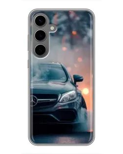 Чехол для Samsung Galaxy S24 Plus с картинкой «Mercedes — ночной город»