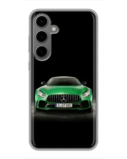 Чехол для Samsung Galaxy S24 Plus с картинкой «Mercedes — неоновый лого»